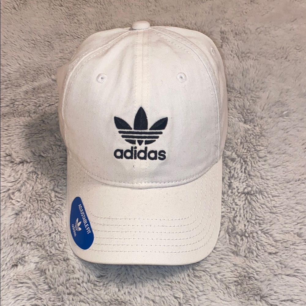 Adidas White Adjustable Baseball Cap with Black Logo - NWT